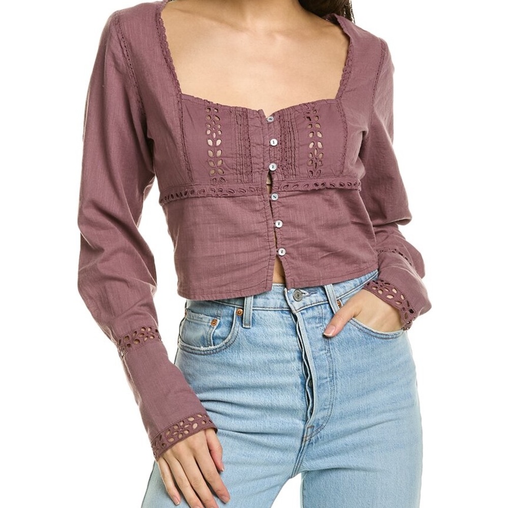 FREE PEOPLE Joi cropped blouse